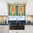 thumbnail image 5 of Yayeee Kitchen Curtains Tier Pair Light Filtering 27"x36" Rod Pocket Short Cafe Window Panel, Colorful Stripes, 5 of 7