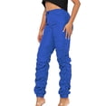 thumbnail image 2 of A2Y Women's Solid Sporty Style Ruched Adjustable Drawstring Jogger Pants Royal Blue M, 2 of 3