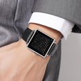 thumbnail image 3 of Square Men's Luxury Watches Fashion Creative Multifunctional Waterproof Wristwatch, Stainless Steel or Gold and Silver - Toned Leather Strap Gifts for Men, 3 of 11