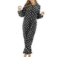 thumbnail image 4 of Defitshape Women's Family Fuzzy Flannel Fleece Onesie Pajamas Lounging Loose Fit Classic Onesies Black Medium, 4 of 5