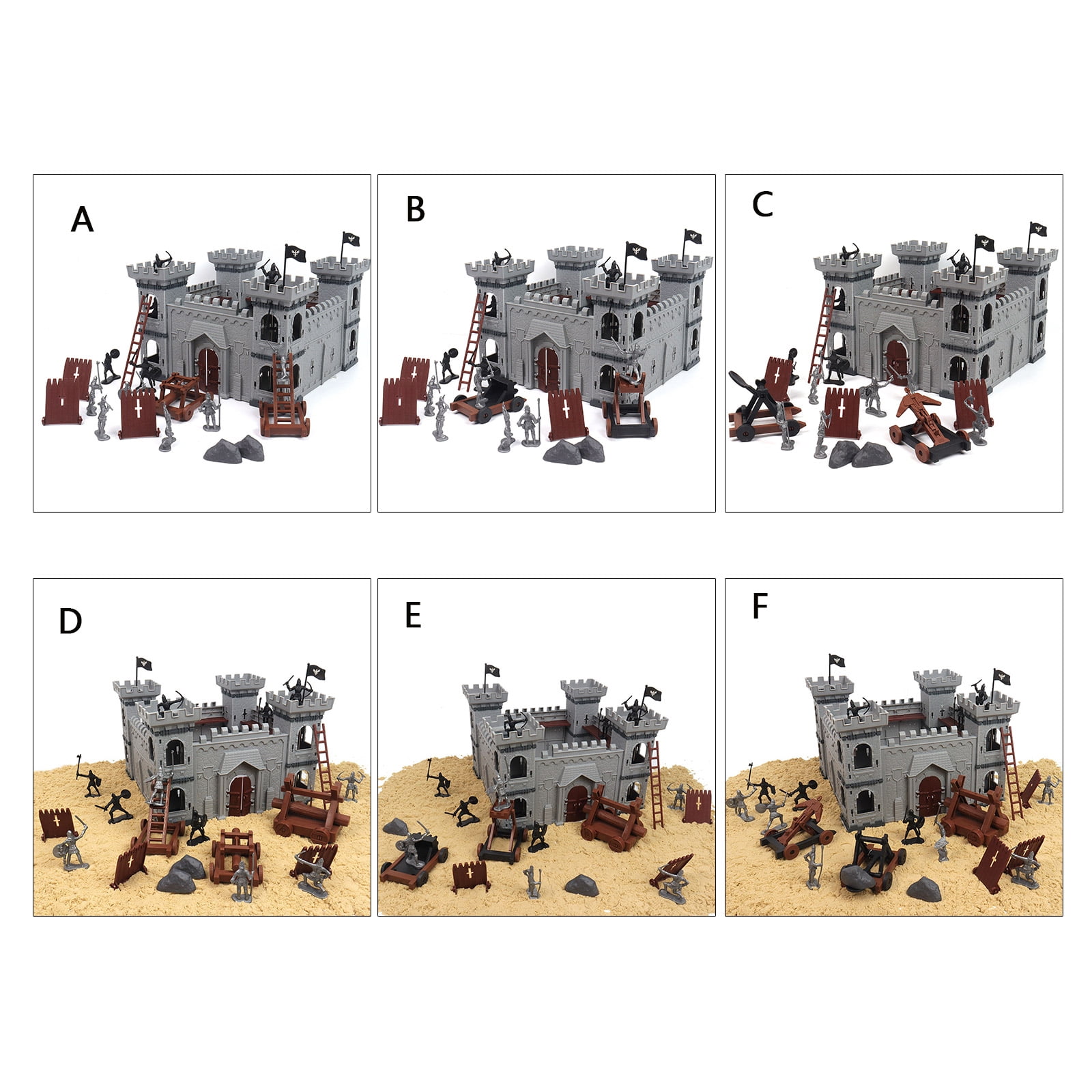 TRINGKY DIY Castle Building the Medieval Times Military Fort Model Kit with Figures Soldier Knight Simulated Siege War of Attack