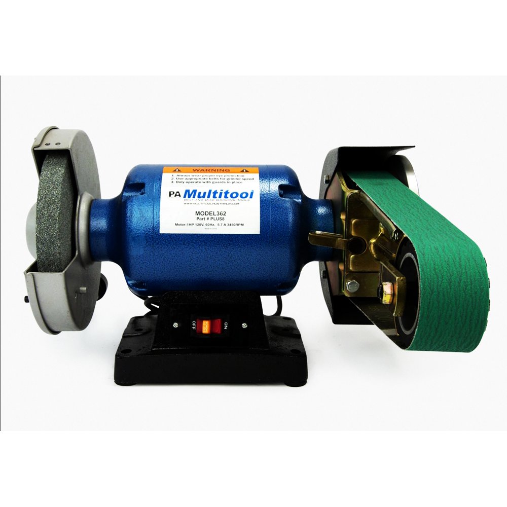 Multitool PA3628 8 in. Bench Grinder 1HP 2 x 36 120V + Belt Sander