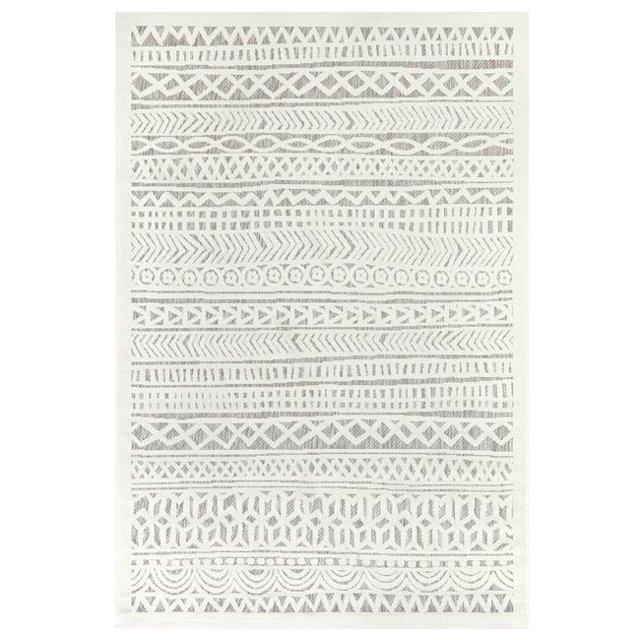 Trans-Ocean Imports RTO80703612 Liora Manne Rialto Tribal Stripe Indoor & Outdoor Rug&44; Ivoire - 7 Pi 10 Po x 9 Pi 10 Po.