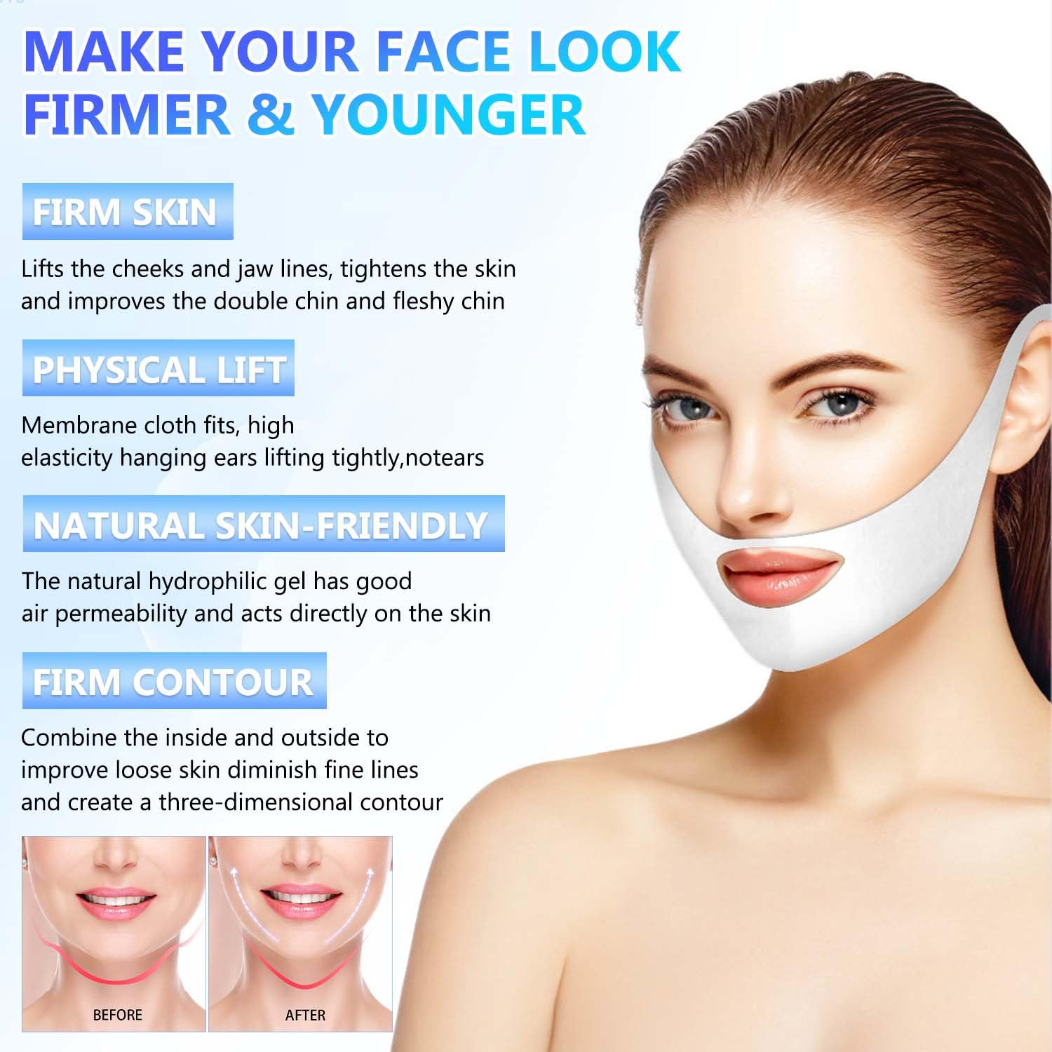 V Mask, reusable double chin mask, lifting mask, V-line lifting