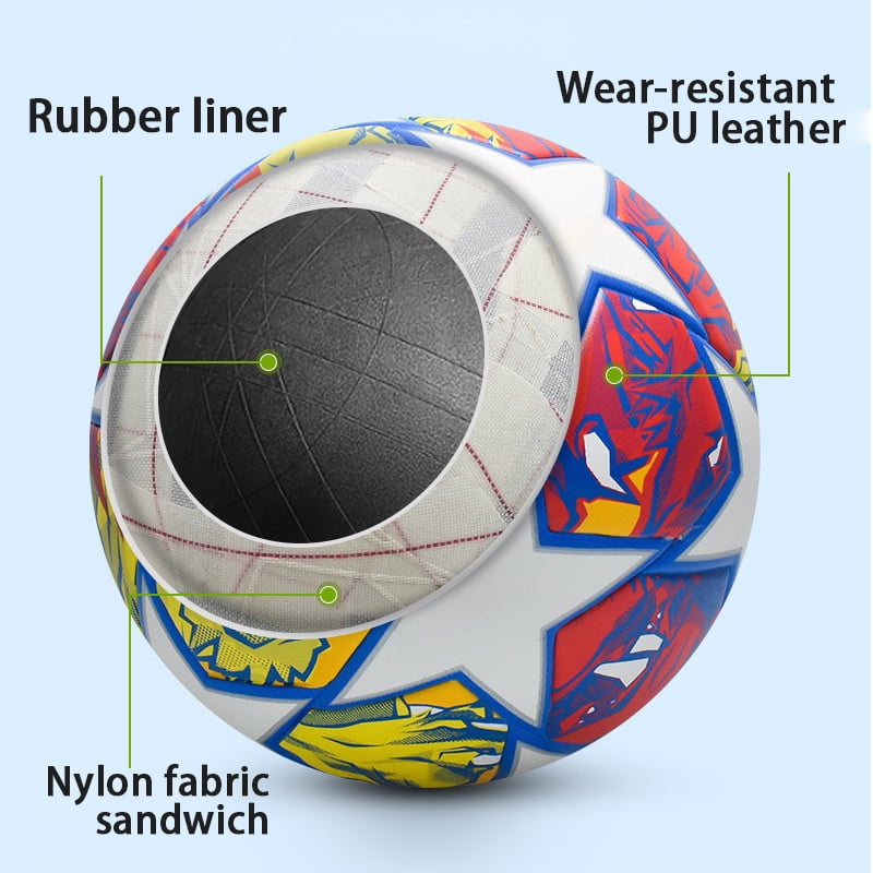 Premium Europe Cup Themed Size 5 Soccer Balls - Diverse Vibrant Colors, Ideal for Adult & Youth Players, Durable Construction for All - Weather Play