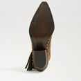 thumbnail image 4 of Sam Edelman Willie Pointed Toe Western Block Heel Womens Fringe Ankle Bootie (HAZELNUT, 10.5), 4 of 6