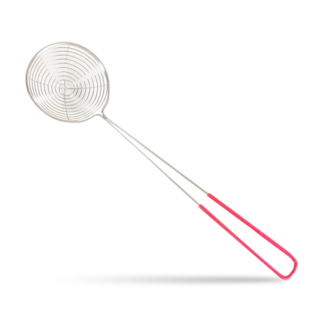 Wosthever Coladores de acero inoxidable Mango de silicona ovalado Antideslizante Colador de gancho de almacenamiento reutilizable Herramienta de Utensilios de cocina