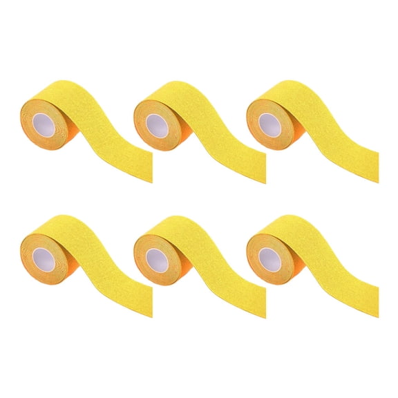 Toystoory Cinta de kinesiología de aplicación amplia de 6 rollos para parche muscular fácil protección de tobillos parche muscular amarillo Type2 NO2