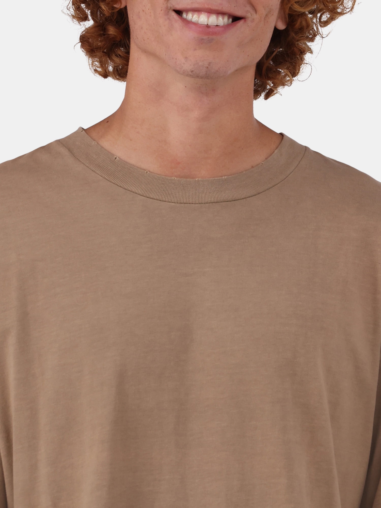 No Boundaries Men's & Big Men's Oversized Long Sleeve Tee Shirt, Sizes XS-5XL
