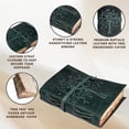 thumbnail image 2 of Leather Village Tree of Life Journal –Vintage Bound Diary for Men and Women with Handmade Embossed – Antique Deckle Edge Paper – Blank Writing Sketchbook – Book of Shadows (TURQUOISE – 13 x 8 inches ), 2 of 8