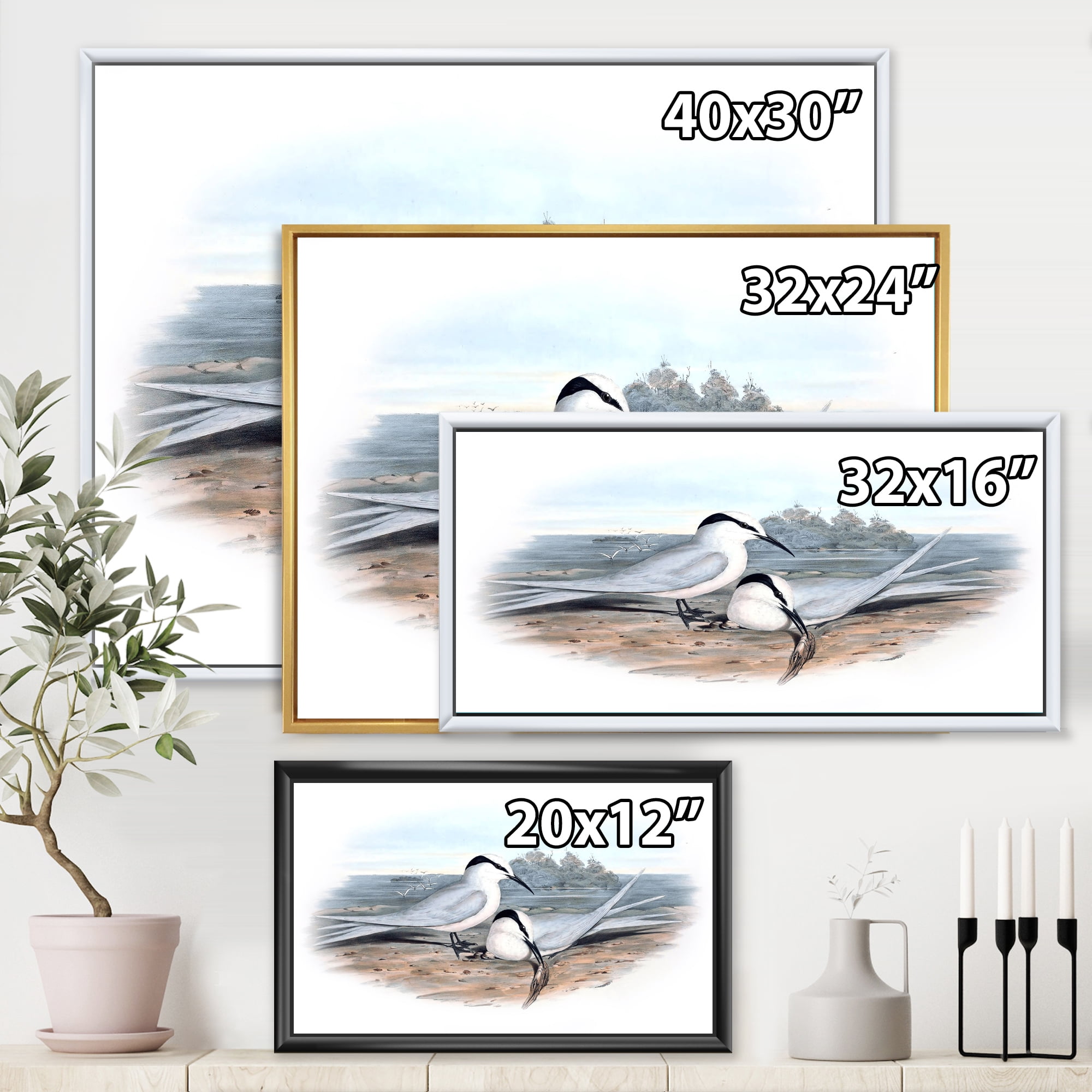 Designart 'Ancient Birds In The Wild IX' Traditional Framed Canvas Wall Art Print