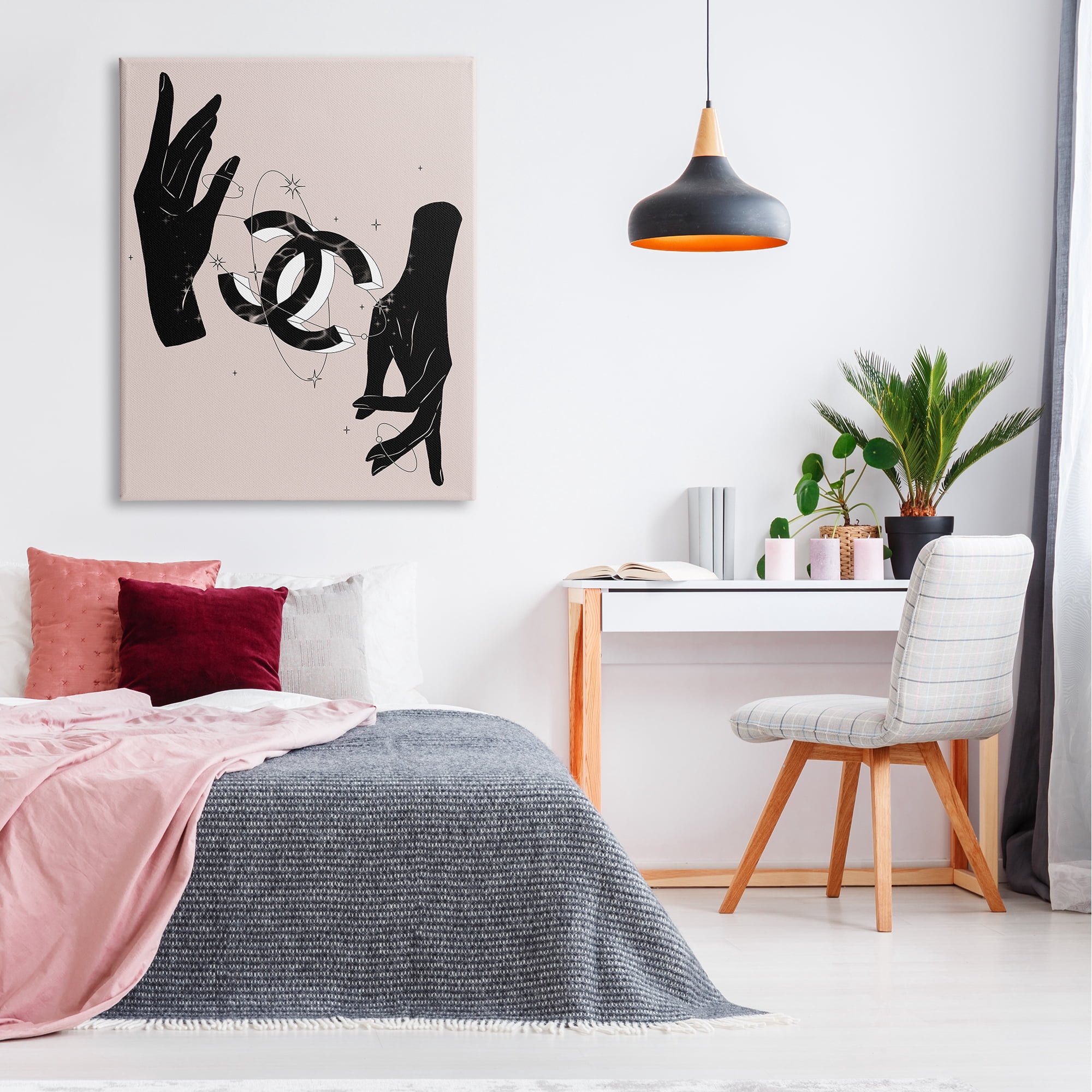 Stupell Industries Chic Hands Silhouette Surrounding Glam Fashion Emblem Graphic Art Gallery Wrapped Canvas Print Wall Art, Design by Ziwei Li