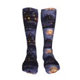 thumbnail image 5 of Honeii Mystery House Halloween Night Print Calf Socks Sports Socks Seamless Toe, Trouser Socks,Knee High Long Socks for Women and Men-One Size, 5 of 8