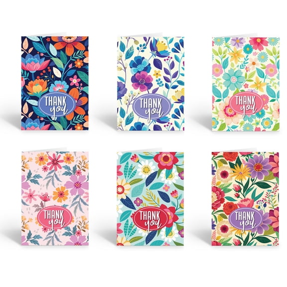 Stonehouse Collection, Thank You Floral Note Card Set, Spring Flower Note Cards,