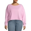 Grayson Social Juniors' Plus Size Cropped French Terry Sweatshirt