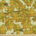 thumbnail image 2 of Floral Fabric by the Yard, Digitally Generated Chrysanthemums Pencil Drawn Inspired Garden Art, Decorative Upholstery Fabric for Chairs & Home Accents, Orange Beige and Mustard by Ambesonne, 2 of 5