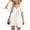 White, variant on Women's Smocked Knotted Flutter Sleeve Dress with Ninety Five Percent Polyester and Five Percent Spandex for Daily Wear