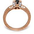 thumbnail image 2 of Galaxy Gold 14k Solid Rose Gold Cathedral Filigree Ring with 1.30 Ct Natural White & Natural Black - Size 8.0, 2 of 2