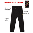 thumbnail image 6 of Quad Seven Boys' Jeans - Relaxed Fit Stretch Basic Denim Jeans (Size: 4-16), 6 of 7