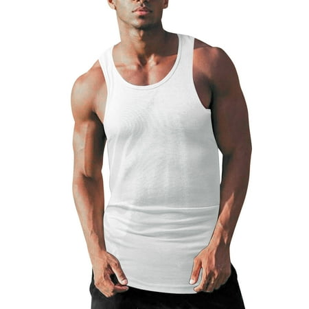 

Pianpianzi Casual Summer Shirts Men Cotton Basics Men Long Sleeve under Scrub Tee Mens Summer Fashion Casual Round Neck Solid Color Sleeveless Top Vest