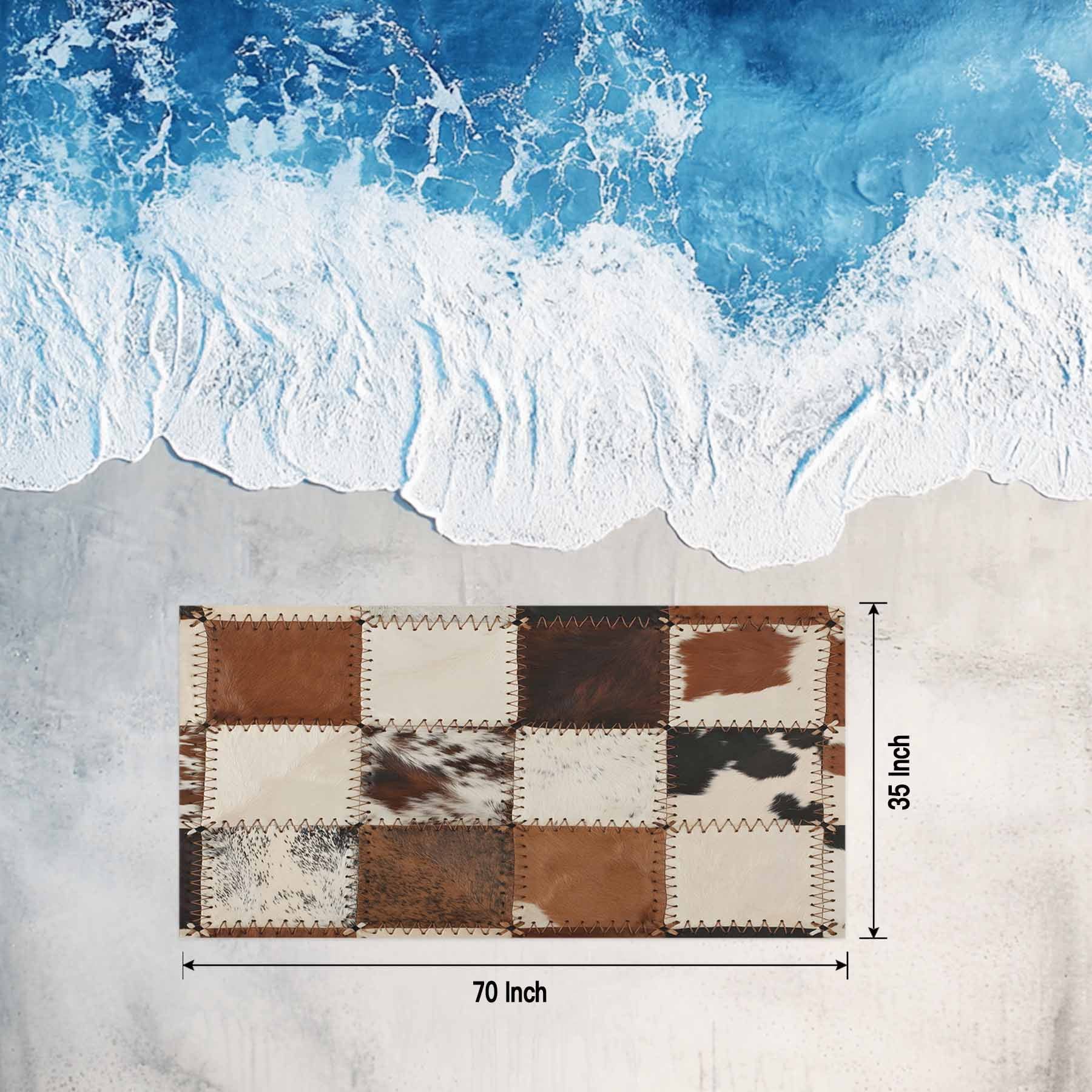 Beach Towel Cowhide Bath Pool Towels Cow Fur Print Animal Skin Brown Absorbent Beach Towel Soft Large Quick Dry Lightweight Camping Travel Sports Yoga Gym Swim Towels for Adult 35x70 Inch