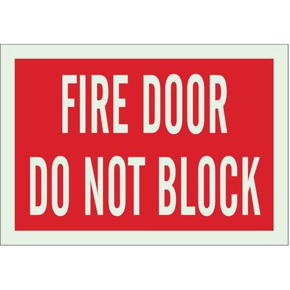 Fire Door Sign, Brady, 90942, 7"Hx10"W