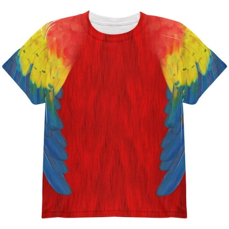 Halloween Scarlet Macaw Parrot Feathers Costume All Over Youth T