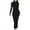 Black, variant on Women Long Sleeve Bodycon Dress Sexy Crew Neck Ribbed Basic Maxi Dresses Slim Fit