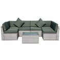 thumbnail image 2 of Eclife 7 Pieces Wicker/Rattan Patio Conversation Set All-Weather Outdoor Sofa 6-Person Sectional Seating Group Metal Frame Cushions and Coffee Table, 2 of 8
