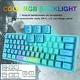 thumbnail image 2 of ZIYOU LANG K61 60% Percent Gaming Keyboard, Compact RGB Chroma Backlit STK61-Wired Mechanical Feel Membrane Keyboard, UK Layout Pro Mini 62 Keys, Waterproof, for PS4 XBOX PC Laptop Mac/Blue, 2 of 5