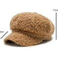 thumbnail image 2 of CoCopeaunts Lamb Wool Newsboy Cap Fashion Warm Artist Painter Hat Solid Vintage Octagonal Beret Hats for Women Visor Cap, 2 of 7
