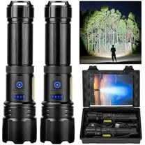 Flashlight LED Rechargeable Flashlights High Lumens, 99,000 LM Super Bright Powerful Flashlight, High Powered Flash Lights Waterproof Handheld Flashlights for Home Camping Hiking(2 Pack)