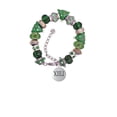 thumbnail image 2 of Silvertone Half Marathon Roman Numeral Green Christmas Bead Bracelet, 2 of 4