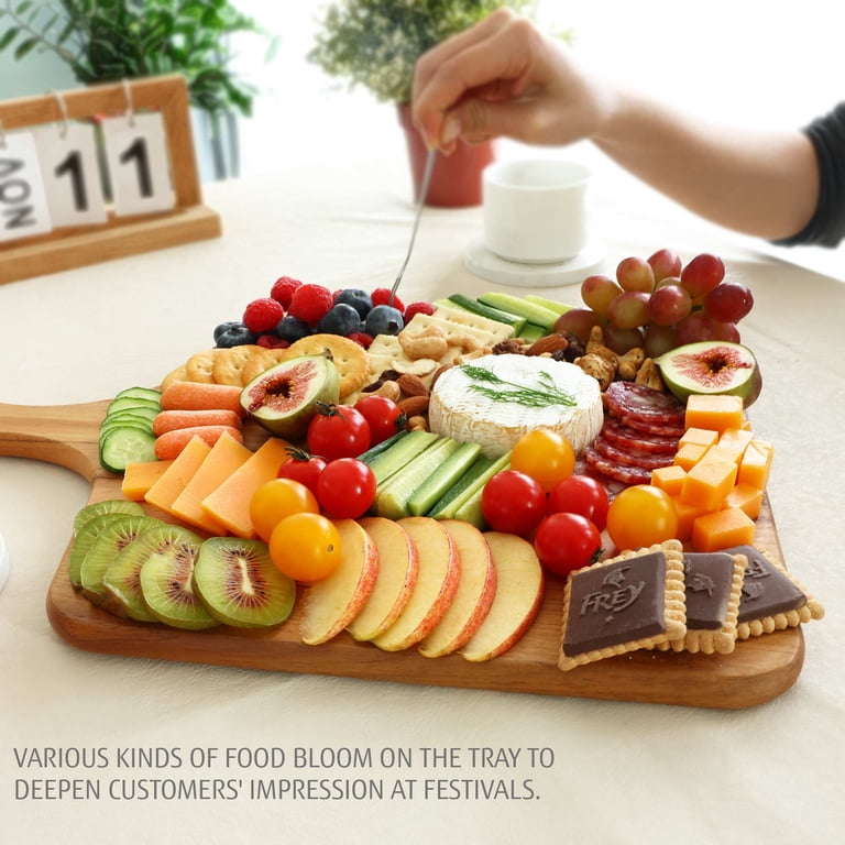 Hecef Square Wooden Cheese Board with Handle photo 4