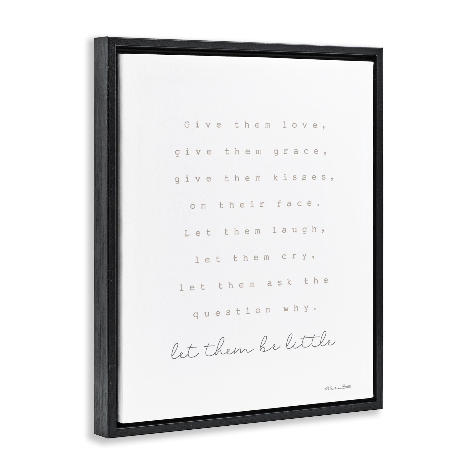 Stupell Industries Let Them Be Little Typography Painting Black Floater Framed Art Print Wall Art, 17 x 21