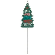 Holiday Time Metal Staked Sign, Christmas Tree, 17"