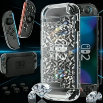 HEYSTOP Switch 2 Case for Nintendo Switch 2 Accessories, Protective Case with Screen Protector, Switch 2 Transparent Cover with Protective Film and Grip Cover Case,AntiScratch and Shock Absorption