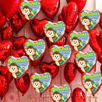 PMU Valentine’s Day Heart Shaped Bananas About You 18 Inch Mylar-Foil Balloon with 78ft Ribbon Proposal, Special Events, Photo Props Party Decoration and Accessories (1/Pkg) Pkg/1