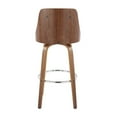thumbnail image 6 of LumiSource Walnut Wood, Chrome Metal, Cream PU Gianna Fixed-Height Barstool - Set of 2, 6 of 9