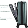 thumbnail image 4 of 2 Piece 20/24 Luggage Set, Only 20 with Front Laptop Pocket & Expandle, Lightweight ABS+PC Hardshell Suitcase with TSA Lock & Spinner Wheels, 20 Inch 37~41L + 24 Inch 65L, Dark Green, 4 of 8
