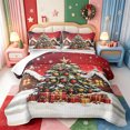thumbnail image 2 of Manfei Snowy Xmas Christmas Tree Quilt King,Winter Holiday King Coverlet Set,3 Pieces,1 Bedspread and 2 Pillowcases, 2 of 7