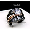 thumbnail image 2 of Cordelia Wedding Ring Set for Women Solitaire 3pc Black Rose Cz Engagement Ginger Lyne Collection, 2 of 6