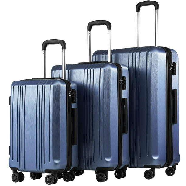Maletas expandibles Luggage Coolife PC+ABS, juego de 3 piezas con cierre TSA