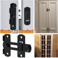 thumbnail image 2 of Pestillos de puerta con pestillo abatible, pestillo de bloqueo de puerta de seguridad para cerca de madera de granero, puertas corredizas francesas, herrajes para puertas de acero inoxidable, 2 of 5