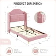thumbnail image 2 of Takywep Pink Twin Bed Frames, Upholstered Headboard, Storage Function, Soundless, Fast Assembly, Reliable, Modern Look, 2 of 8