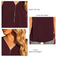 thumbnail image 3 of Camiseta sin mangas para mujer con cierre de cremallera y cuello en V, camisas de gasa sin mangas sueltas para uso en verano, 3 of 4