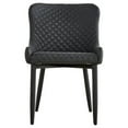 thumbnail image 2 of Tom 16 Inch Modern Dining Chair, Dark Gray Vegan Faux Leather, Metal Legs- Saltoro Sherpi, 2 of 5