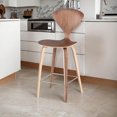 thumbnail image 4 of TABOURET SATIN en bois dur et noyer original, 4 of 4