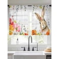 thumbnail image 2 of Bunny Easter Sheer Curtains 45 Inch Length 2 Panels Set Window Treatments, Eucalyptus Spring Floral Farmhouse Wooden Rod Pocket Semi Curtains for Living Room/Bedroom/Kitchen Décor, 104"W x 45"L, 2 of 7