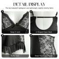 thumbnail image 5 of LWP Women's Lingerie Sexy Lace Babydoll V-Neck Ruffle Hem Chemise Nightgown, 5 of 9